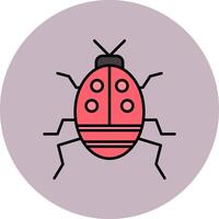 Bug Line Filled multicolour Circle Icon vector