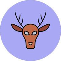 Deer Line Filled multicolour Circle Icon vector