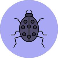 escarabajo línea lleno multicolor circulo icono vector