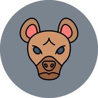Hyena Line Filled multicolour Circle Icon vector