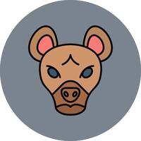 Hyena Line Filled multicolour Circle Icon vector