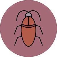 Cockroach Line Filled multicolour Circle Icon vector