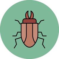 Beetle Line Filled multicolour Circle Icon vector