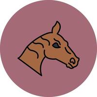 Horse Line Filled multicolour Circle Icon vector