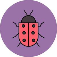 Bug Line Filled multicolour Circle Icon vector