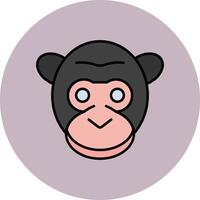 Gorilla Line Filled multicolour Circle Icon vector