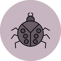 Beetle Line Filled multicolour Circle Icon vector