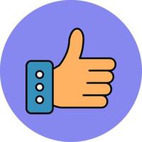 Like Line Filled multicolour Circle Icon vector