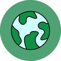 Earth Line Filled multicolour Circle Icon vector
