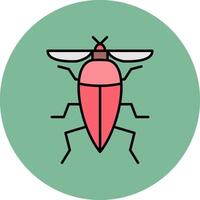 Insect Line Filled multicolour Circle Icon vector