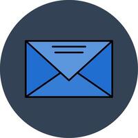 Mail Line Filled multicolour Circle Icon vector