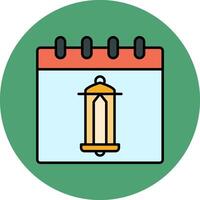 Calendar Line Filled multicolour Circle Icon vector