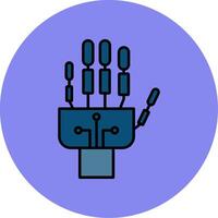 Robotics hand Line Filled multicolour Circle Icon vector
