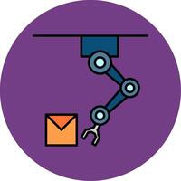 Industrial Robot Line Filled multicolour Circle Icon vector