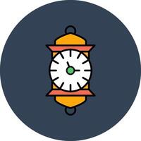 Clock Line Filled multicolour Circle Icon vector