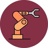 Industrial Robot Line Filled multicolour Circle Icon vector