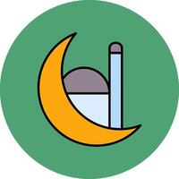 Ramadán línea lleno multicolor circulo icono vector