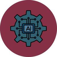 Artificial Intelligence Line Filled multicolour Circle Icon vector