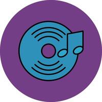 Vinyl Record Line Filled multicolour Circle Icon vector