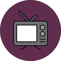 Television Line Filled multicolour Circle Icon vector