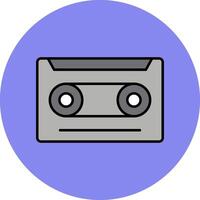 Cassette Line Filled multicolour Circle Icon vector