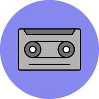 Cassette Line Filled multicolour Circle Icon vector