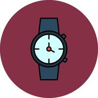 Watch Line Filled multicolour Circle Icon vector