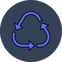 Recycle Line Filled multicolour Circle Icon vector