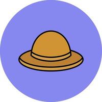 Hat Line Filled multicolour Circle Icon vector