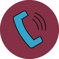 Phone Line Filled multicolour Circle Icon vector