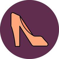 High Heels Line Filled multicolour Circle Icon vector