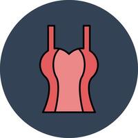 Tanktop Line Filled multicolour Circle Icon vector