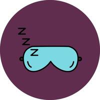 Sleeping Mask Line Filled multicolour Circle Icon vector