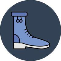 Rain Boots Line Filled multicolour Circle Icon vector