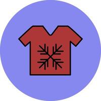 Tshirt Line Filled multicolour Circle Icon vector
