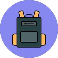 Backpack Line Filled multicolour Circle Icon vector