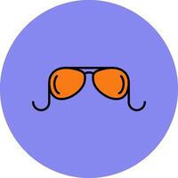 Old Glasses Line Filled multicolour Circle Icon vector