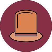 Top Hat Line Filled multicolour Circle Icon vector