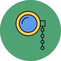 Monocle Line Filled multicolour Circle Icon vector