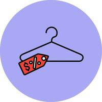 Clothes Hanger Line Filled multicolour Circle Icon vector