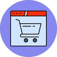Online Store Line Filled multicolour Circle Icon vector