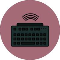 Wireless Keyboard Line Filled multicolour Circle Icon vector