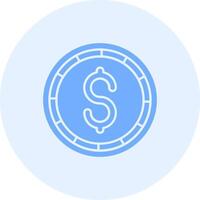 Dollar coin Solid duo tune Icon vector