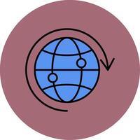 Internet Line Filled multicolour Circle Icon vector