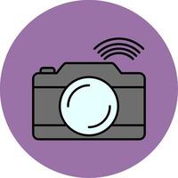 Camera Line Filled multicolour Circle Icon vector