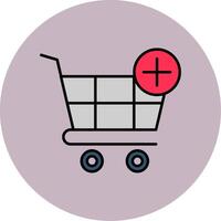 Shopping Cart Line Filled multicolour Circle Icon vector