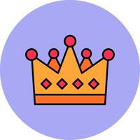 Crown Line Filled multicolour Circle Icon vector