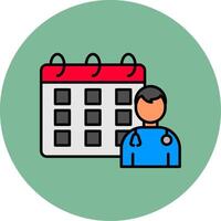 Calendar Line Filled multicolour Circle Icon vector