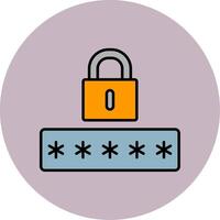 Password Line Filled multicolour Circle Icon vector