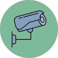 Security Camera Line Filled multicolour Circle Icon vector